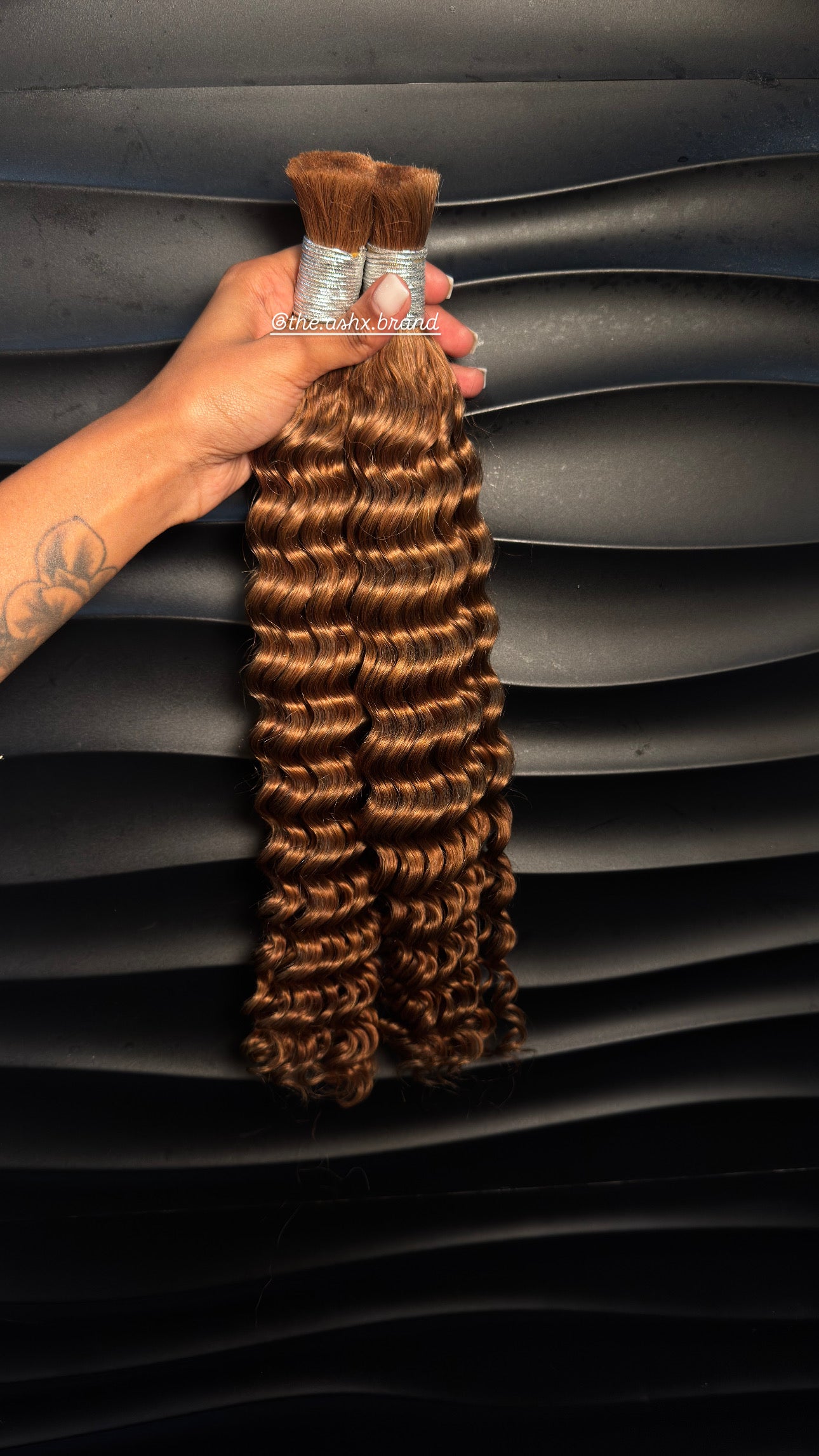 #30 Auburn Brown bulk human hair for braiding